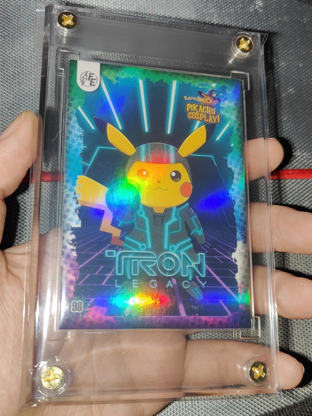 Tron Legacy Disney holo encased Pikachu Cosplay Horror card Doujin Pokemon Peru
